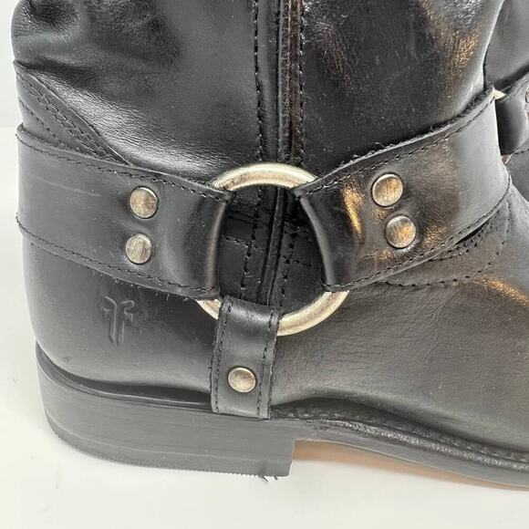 Frye Women's Wyatt Harness Boot Black Leather Bootie Size 6B - Picture 7 of 14